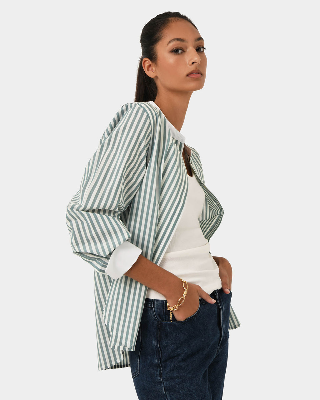 Melie Cotton Stripe Shirt