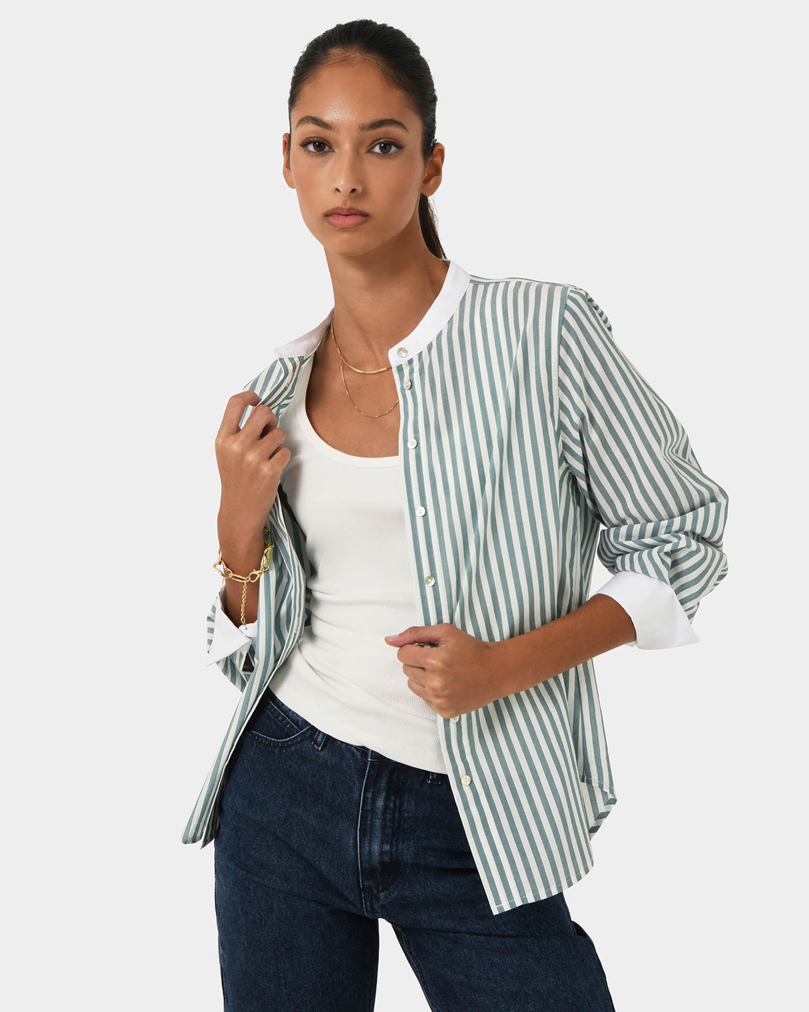 Melie Cotton Stripe Shirt