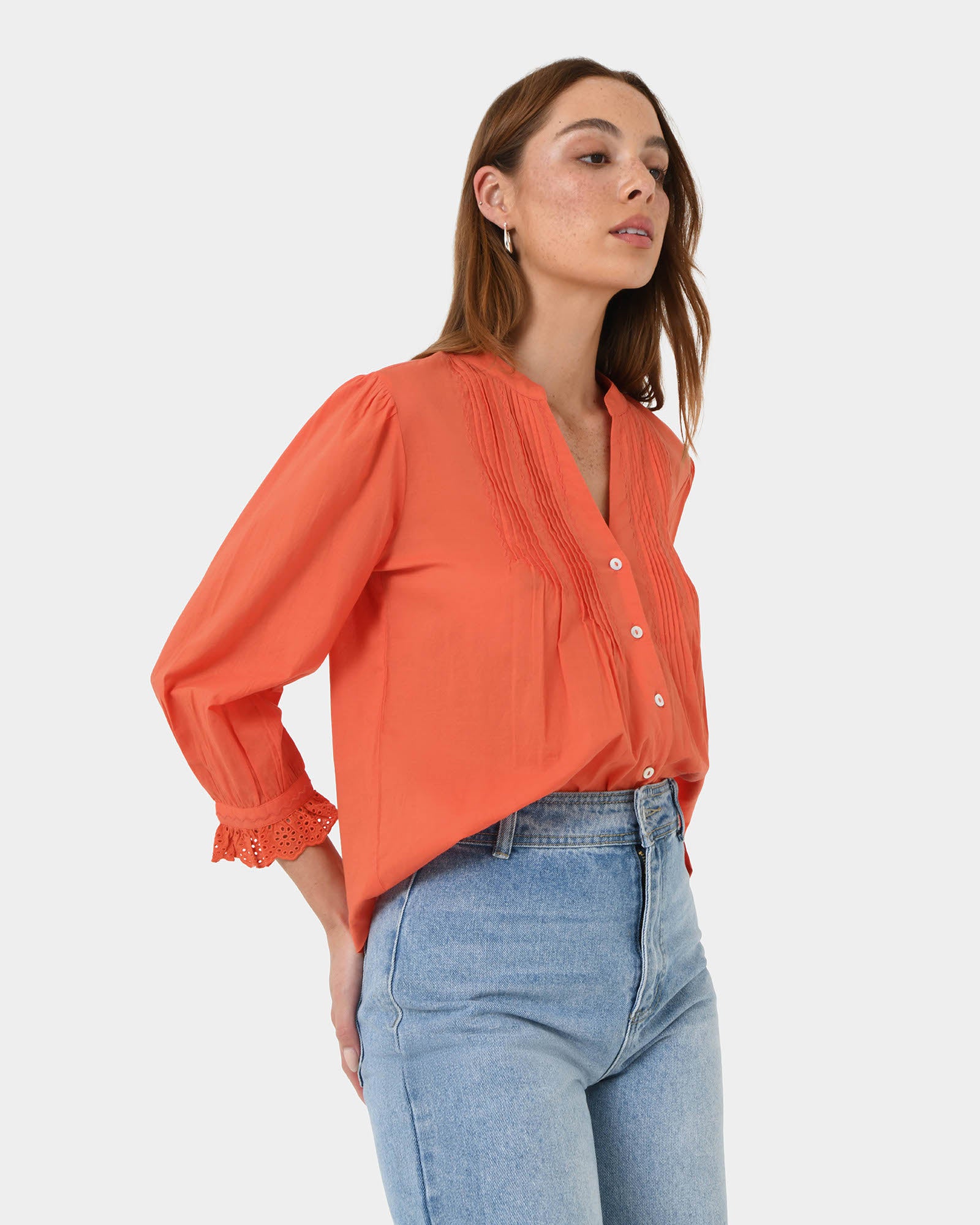 Akira Vneck Embroidery Blouse