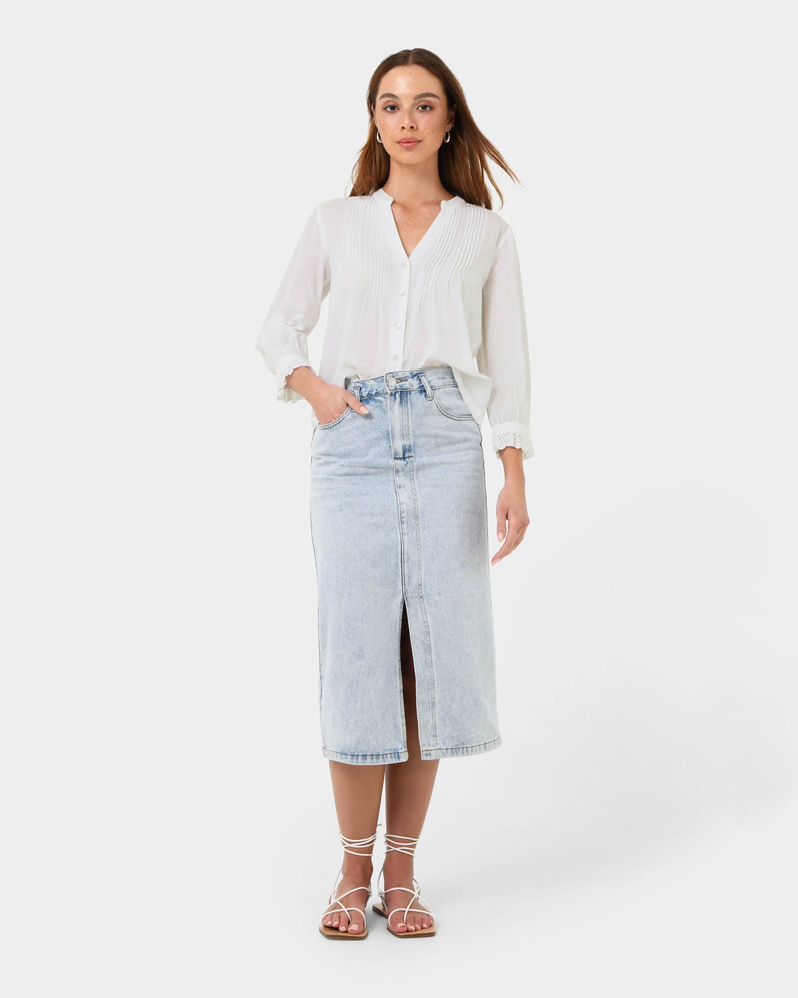 Akira Vneck Embroidery Blouse