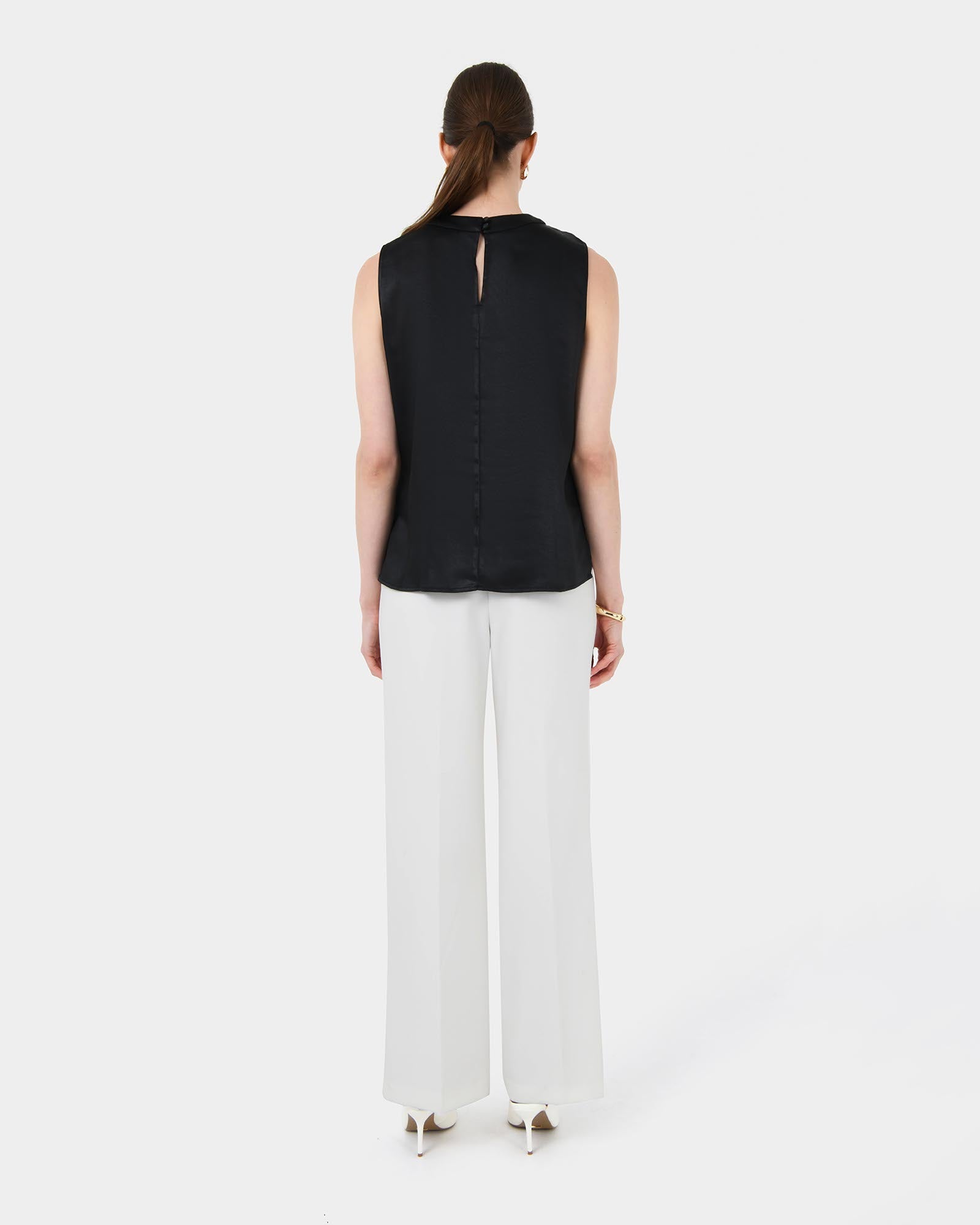 Louisa Round Neck Satin Top