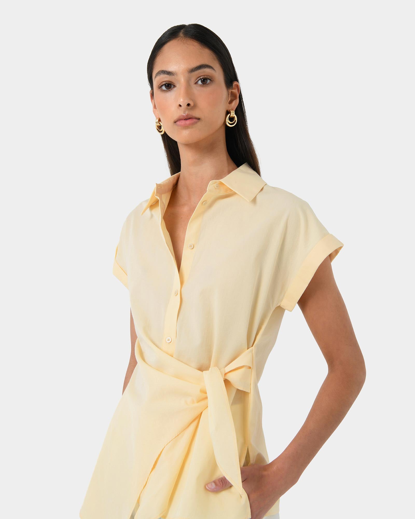 Zalia Tie Button Shirt