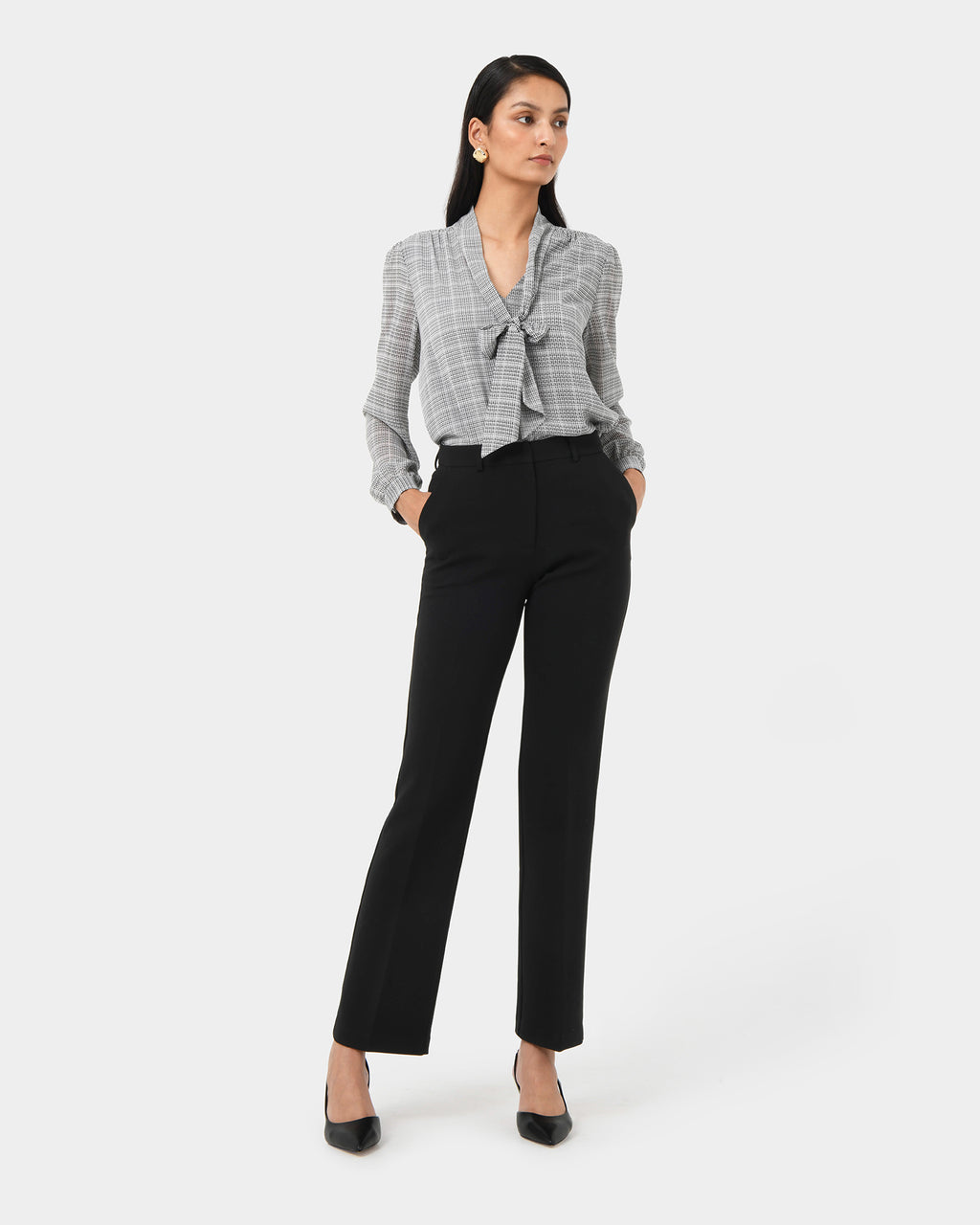 Kara V-Neck Tie Blouse