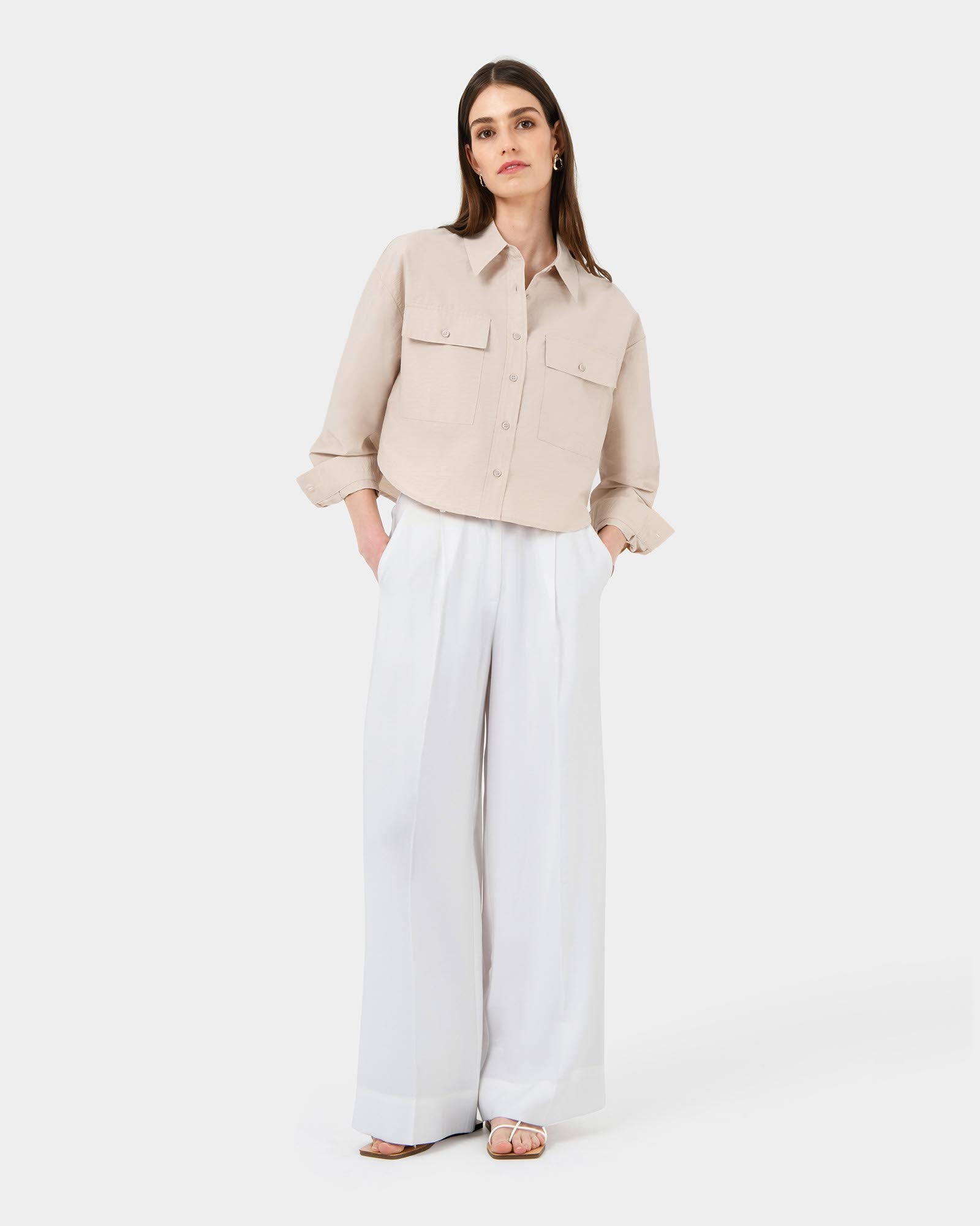 Kyla Crop Pocket Shirt