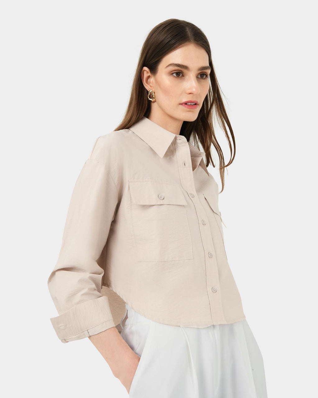 Kyla Crop Pocket Shirt