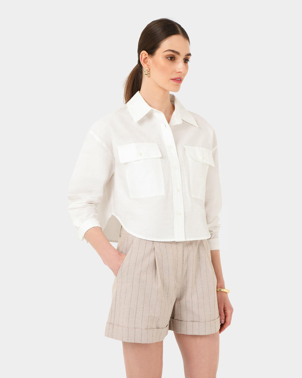 Kyla Crop Pocket Shirt