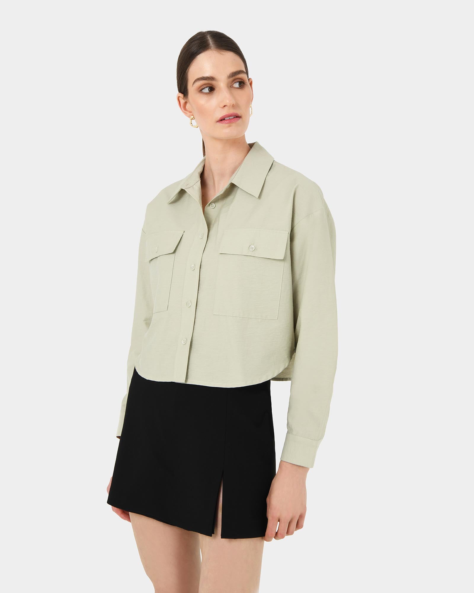 Kyla Crop Pocket Shirt