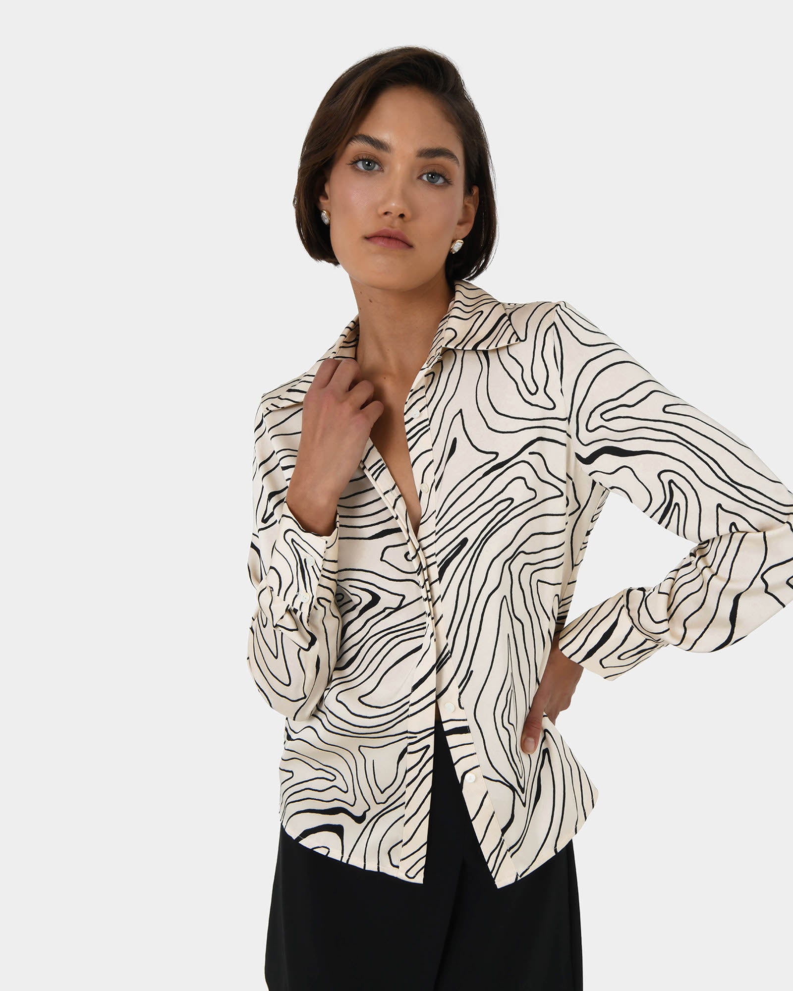 Kelly Printed Satin Shirt