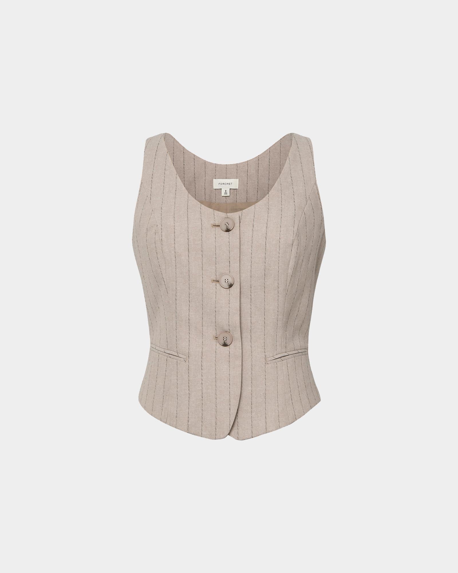 Ria Stripe Cotton Blend Vest