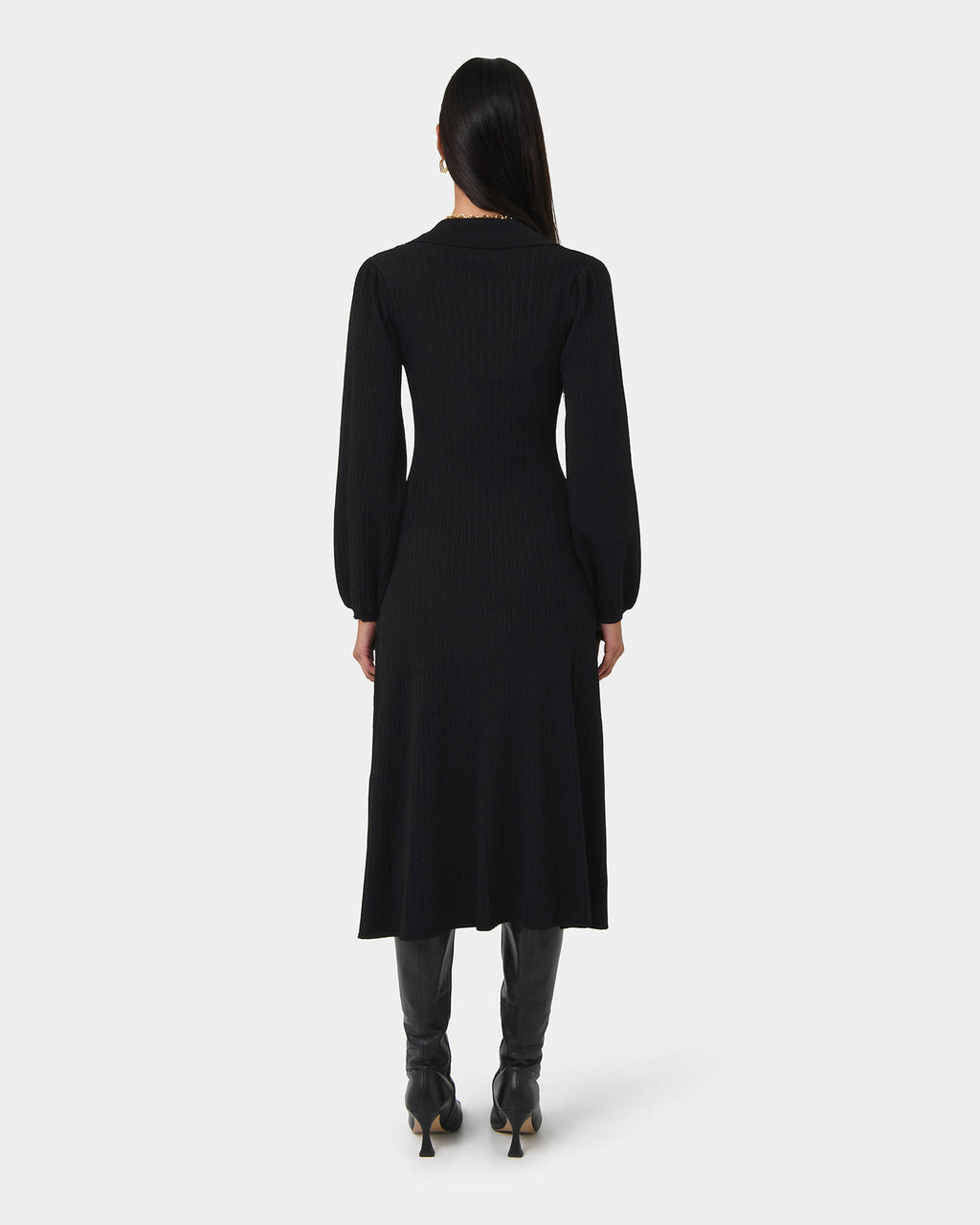 Lara Collar Midi Knit Dress