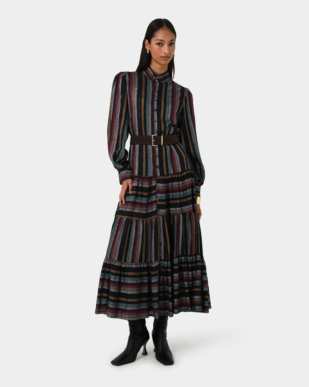 Roxana Linen Tiered Maxi Dress