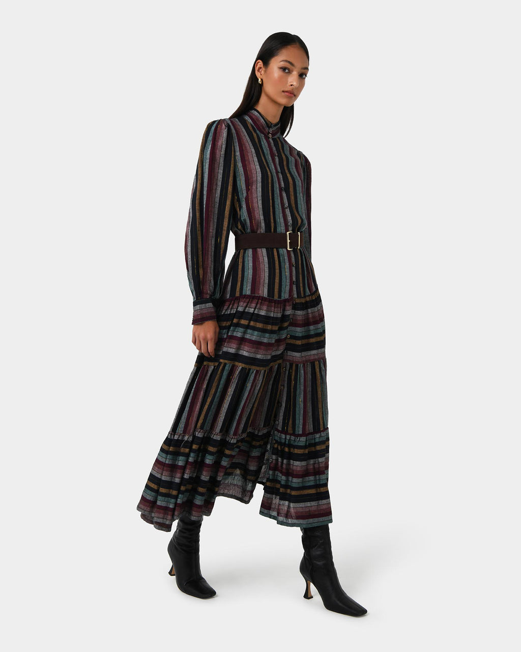 Roxana Linen Tiered Maxi Dress