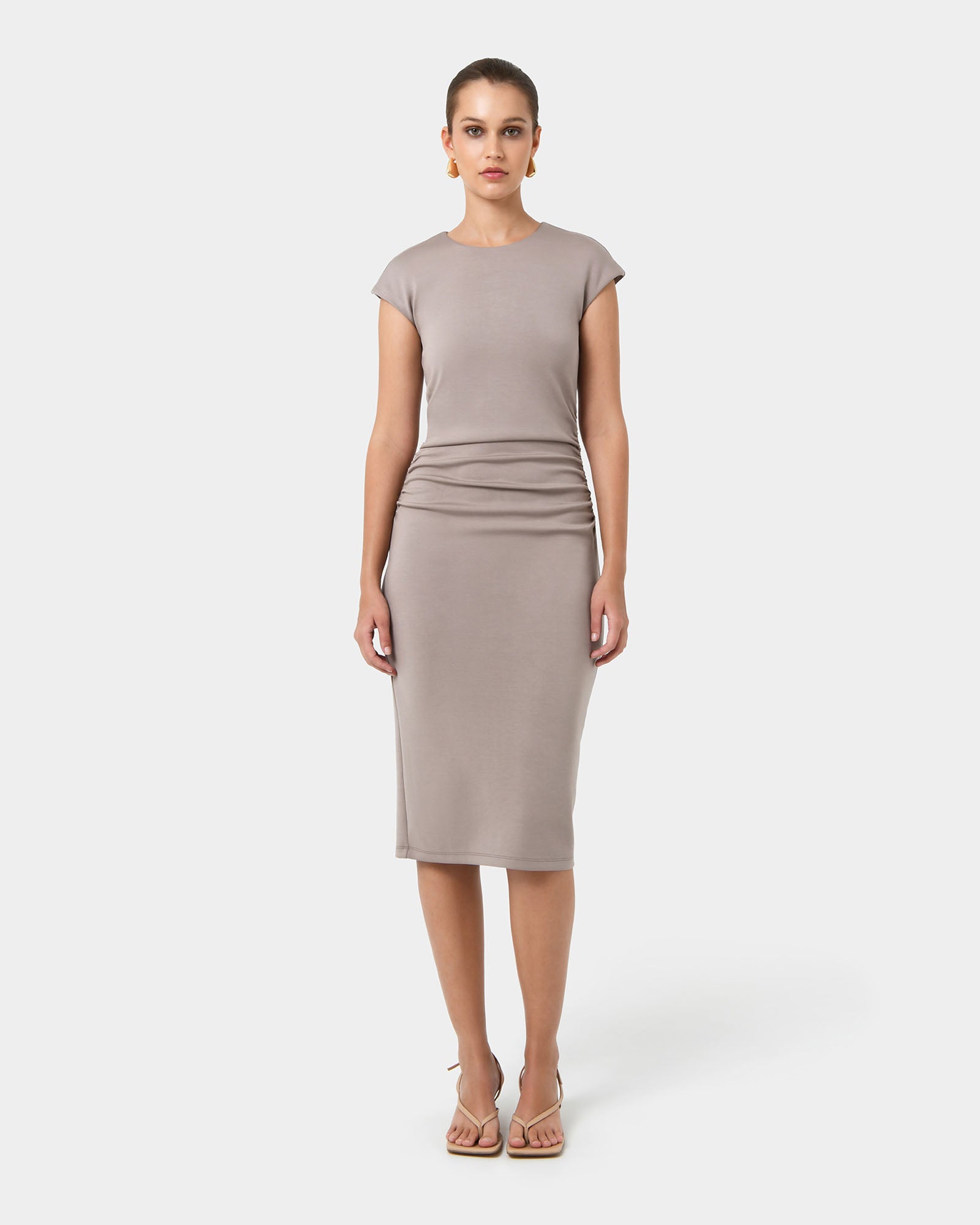 Lulu Ruched Midi Dress