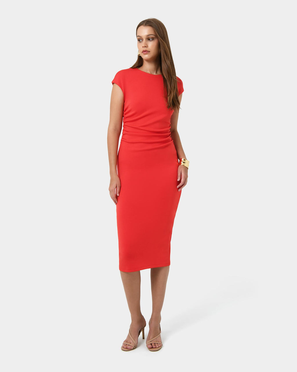 Lulu Ruched Midi Dress