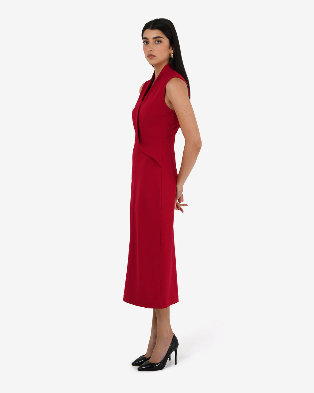 Alaia Twisted Lapel Midi Dress