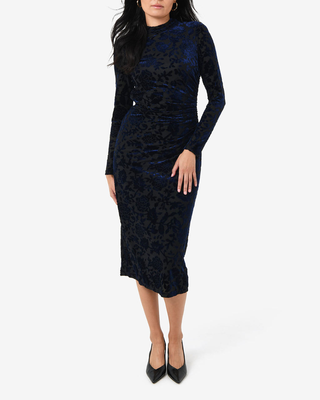 Sapphire Velvet Burnout Dress