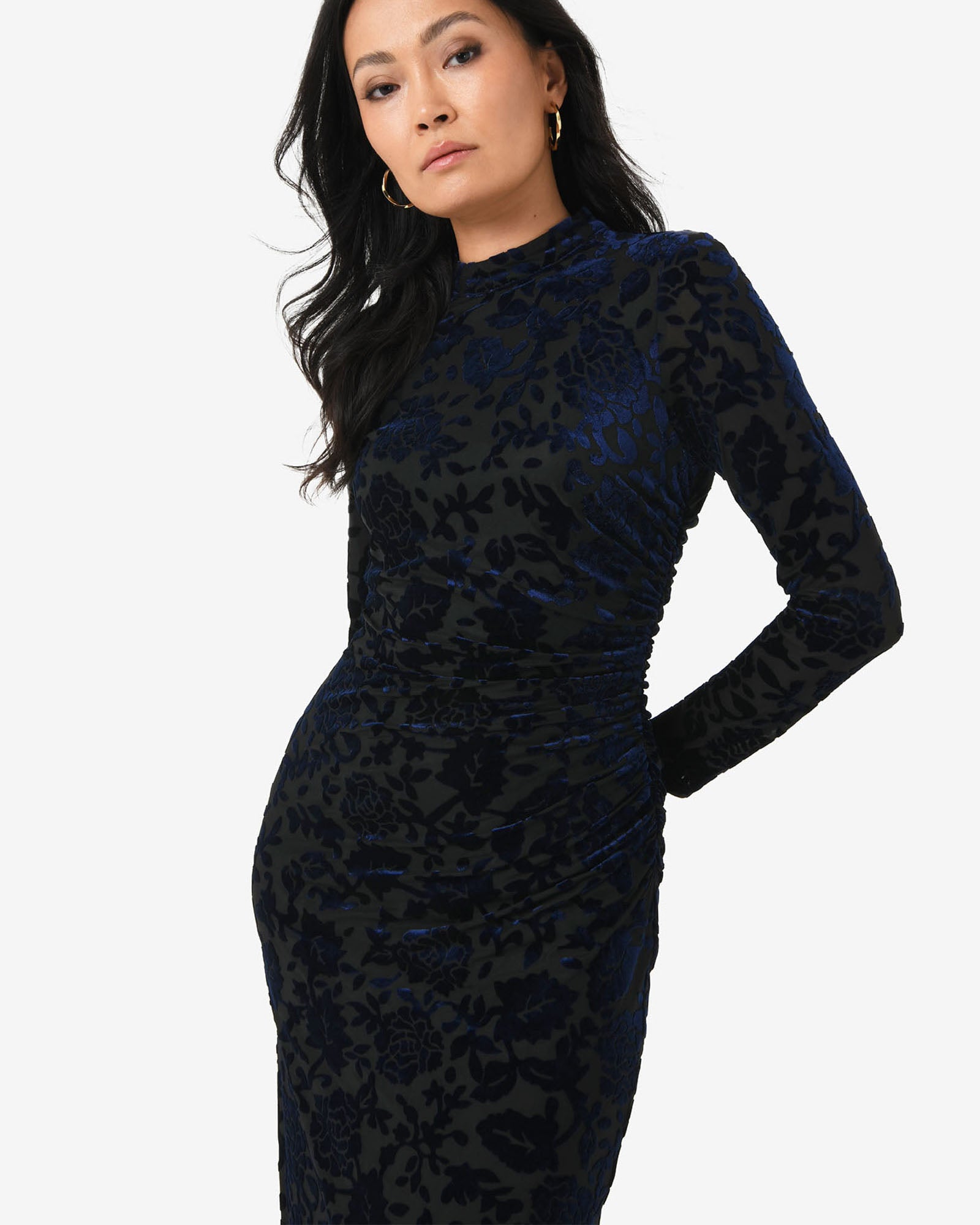 Sapphire Velvet Burnout Dress