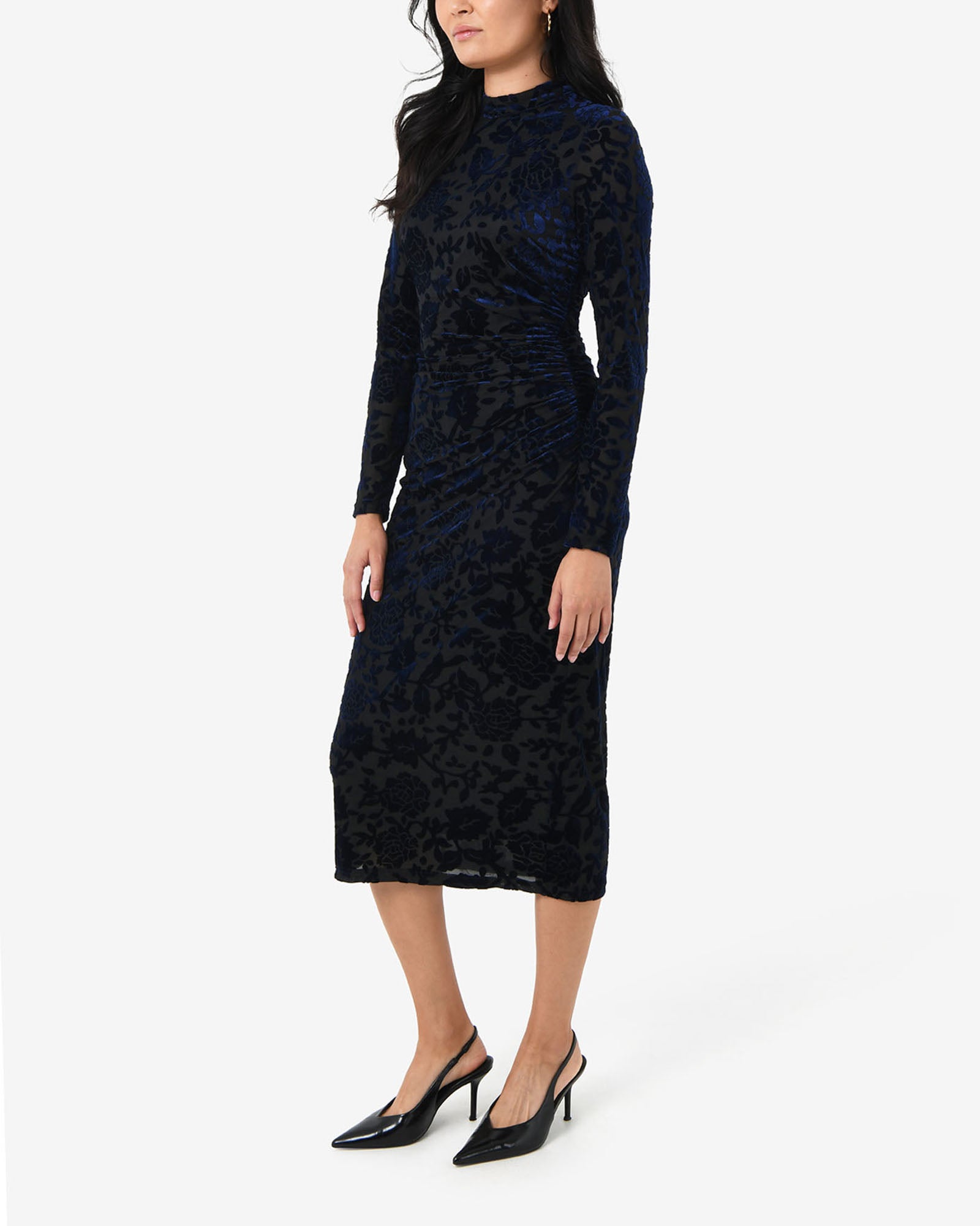 Sapphire Velvet Burnout Dress
