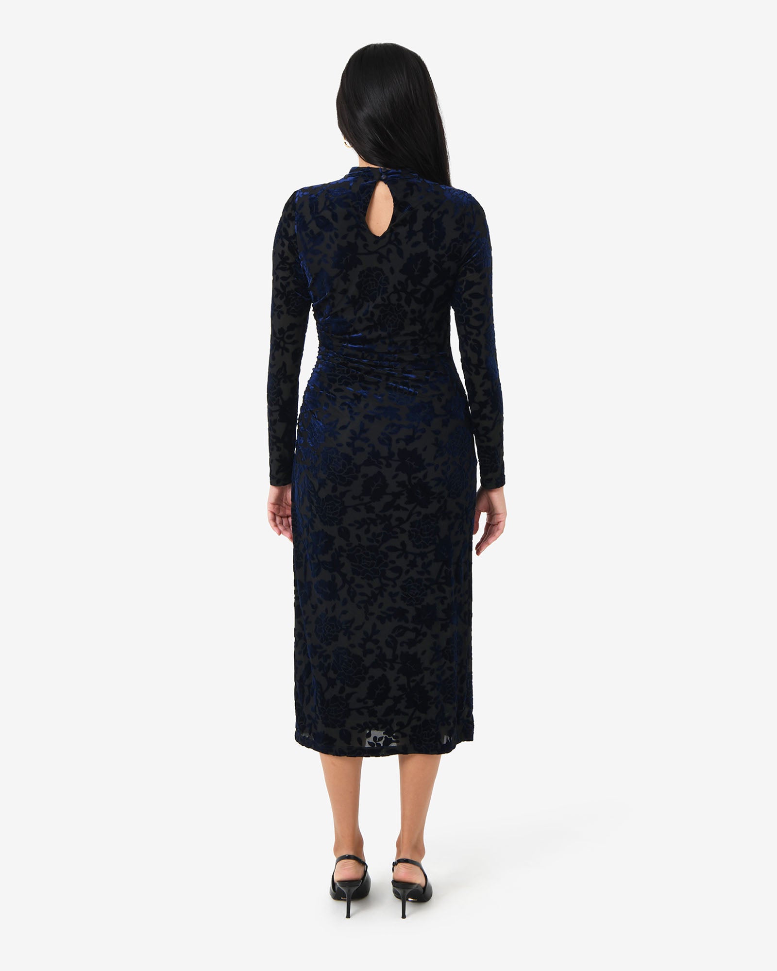 Sapphire Velvet Burnout Dress