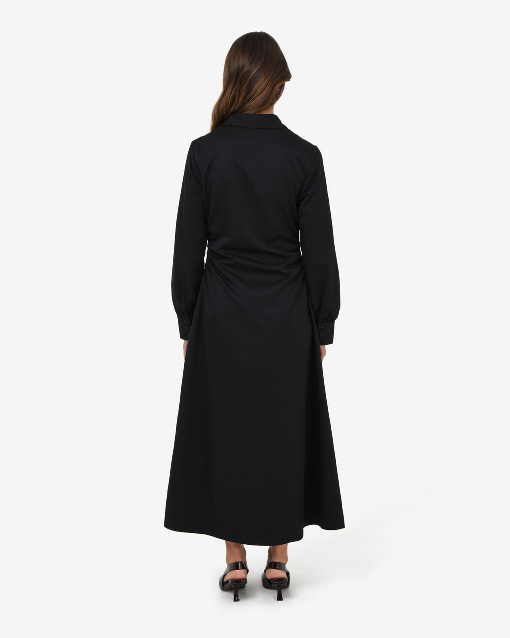 Lune Ruched Shirt Dress