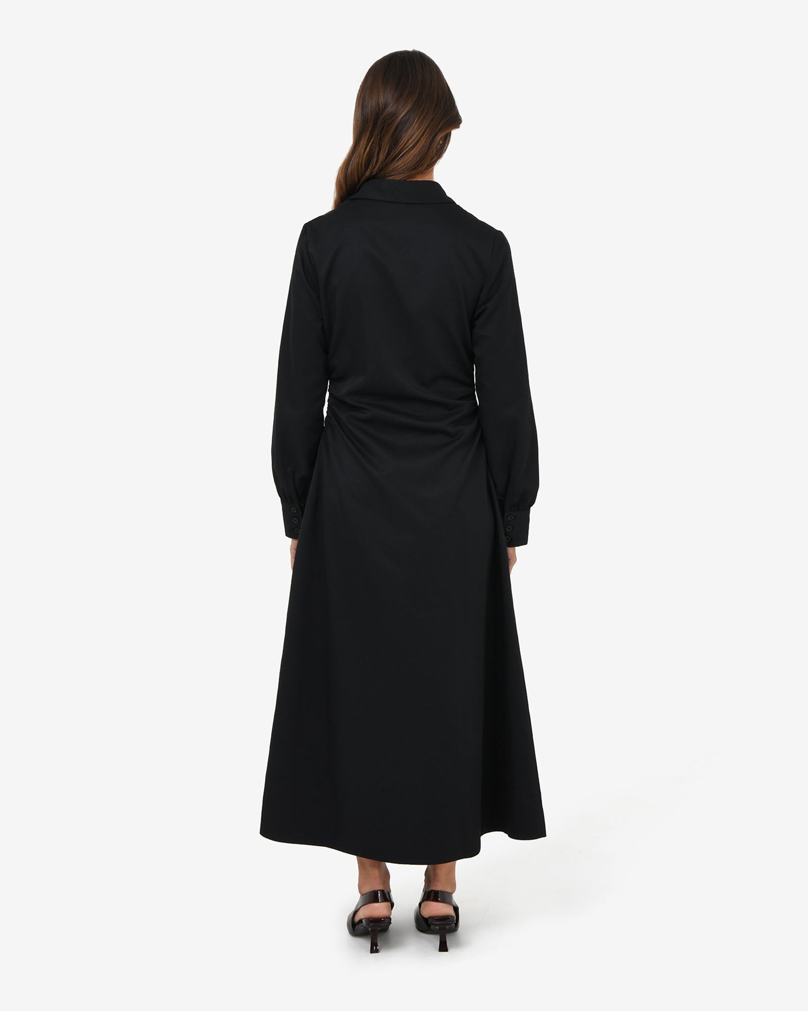 Lune Ruched Shirt Dress