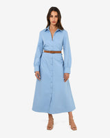 Lune Ruched Shirt Dress