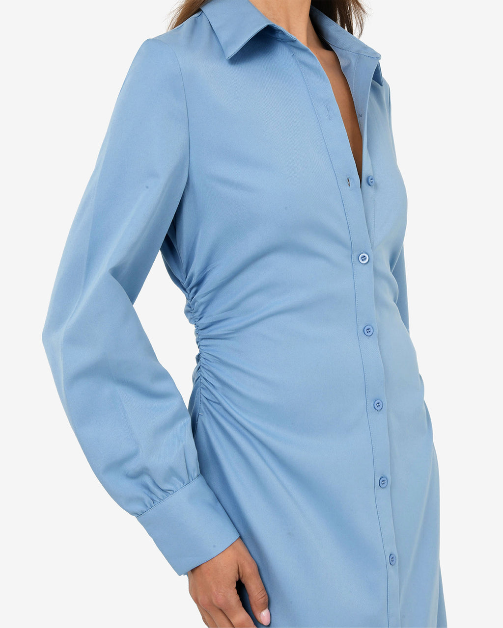 Lune Ruched Shirt Dress