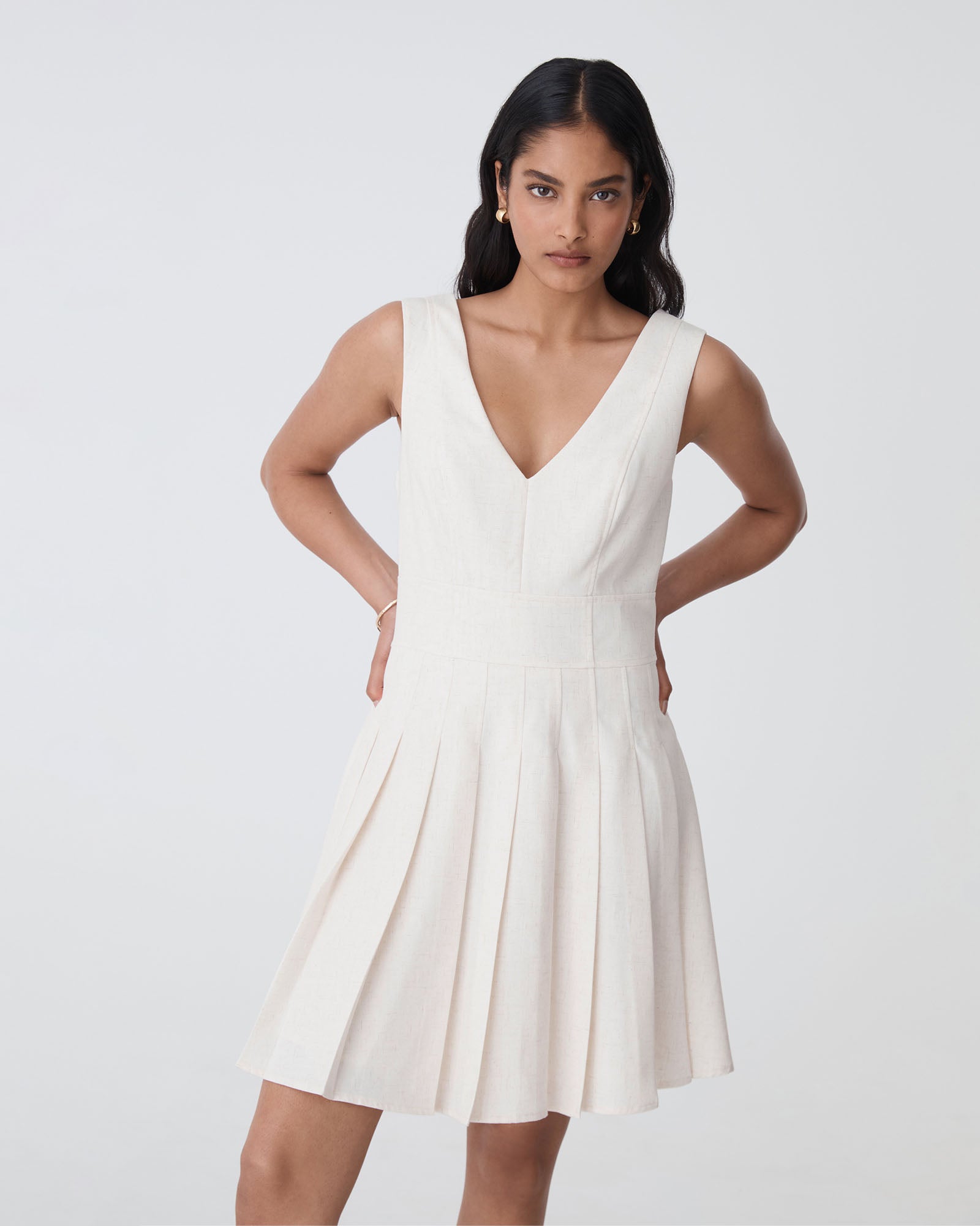 Mikala Pleated Mini Dress