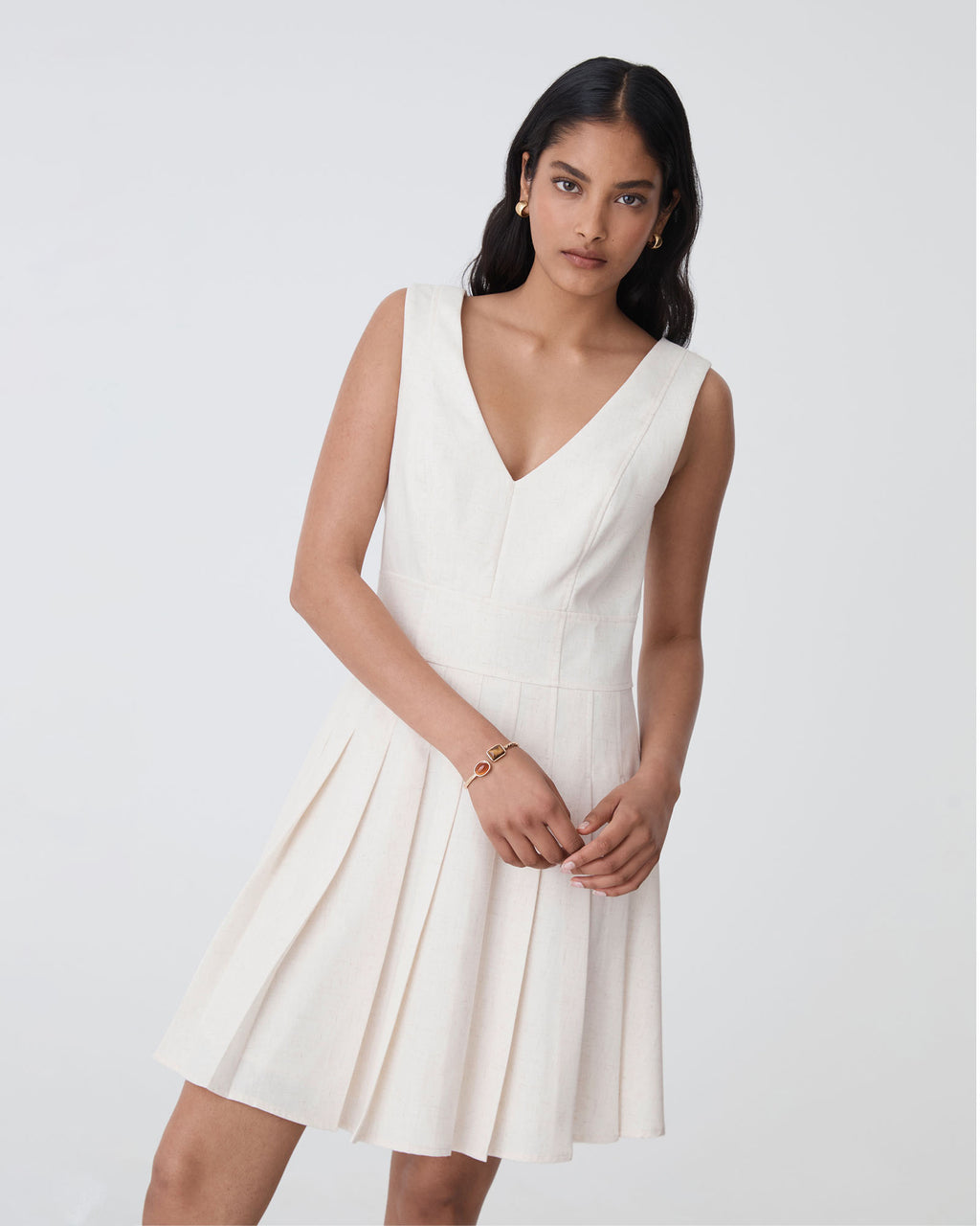 Mikala Pleated Mini Dress