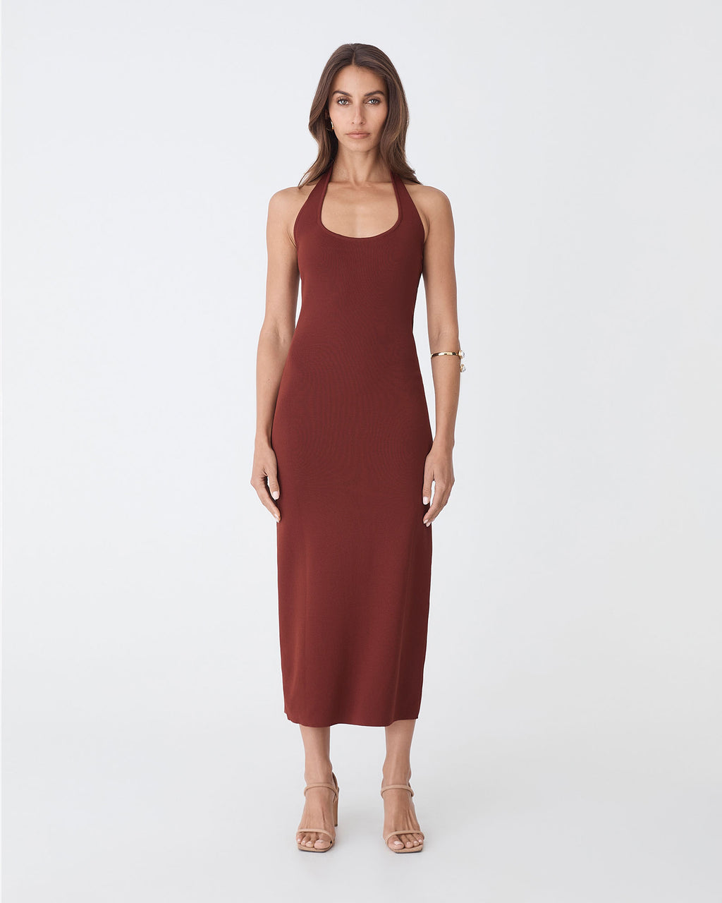 Jolin Halter Neck Rib Dress