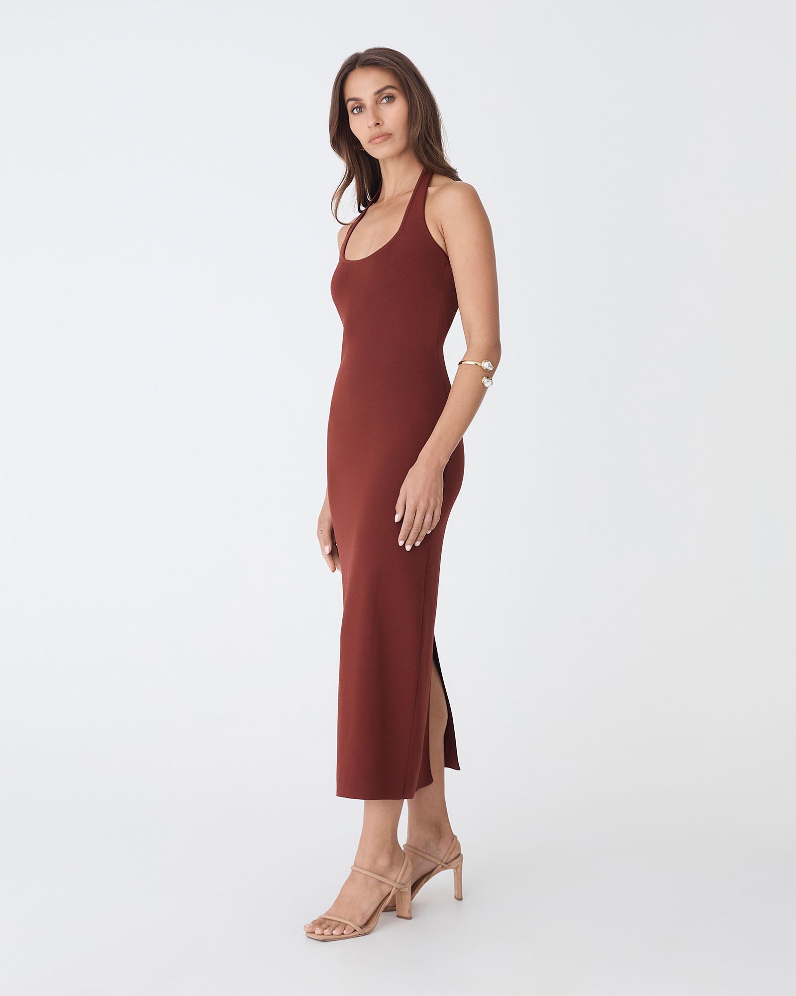 Jolin Halter Neck Rib Dress