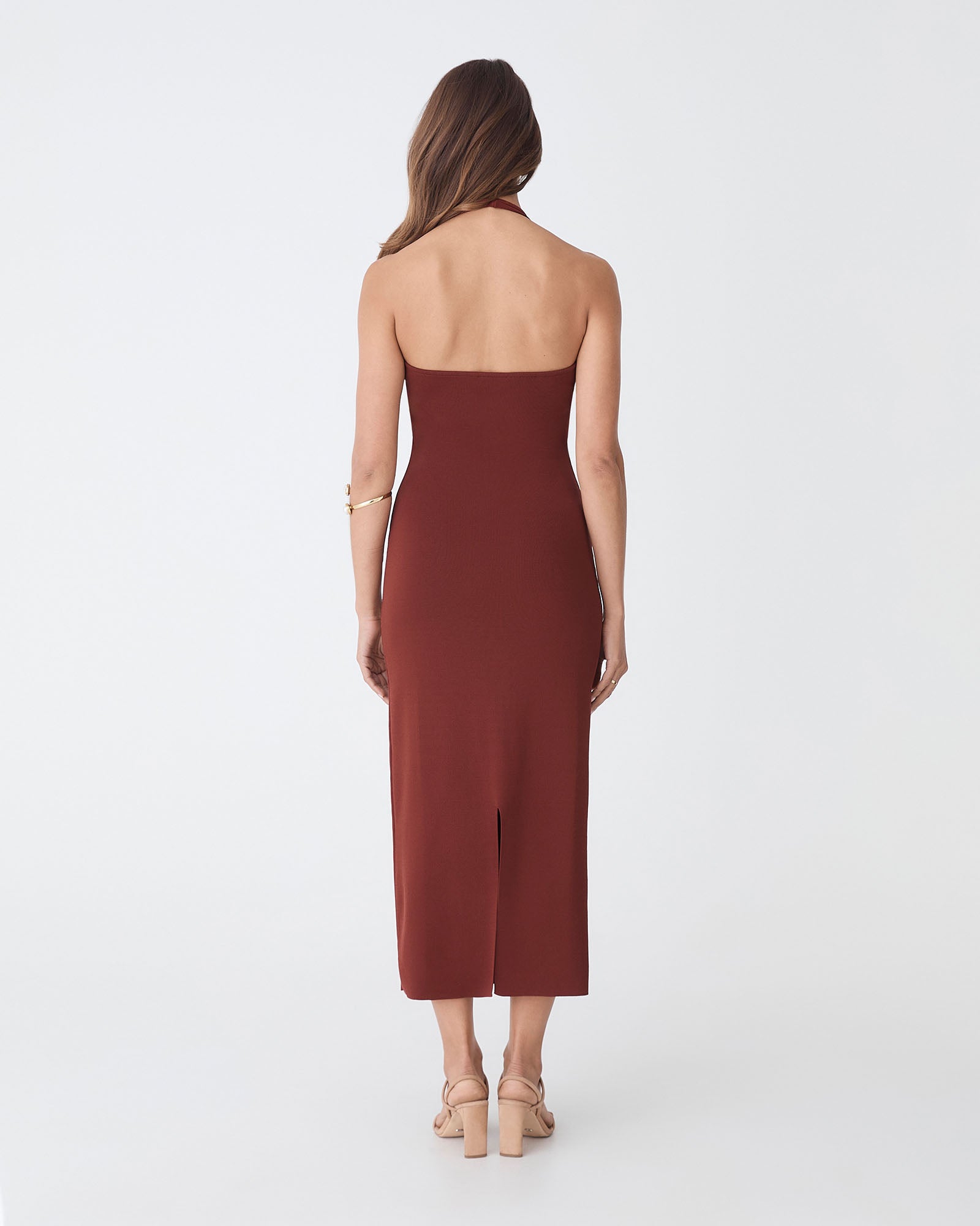Jolin Halter Neck Rib Dress