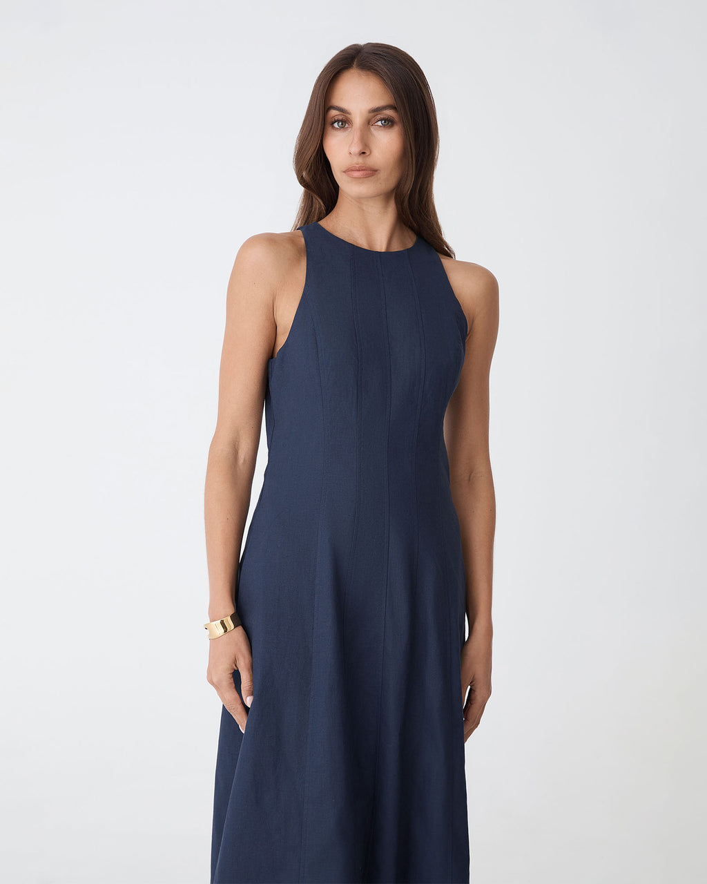 Tory Linen Blend Panel Dress