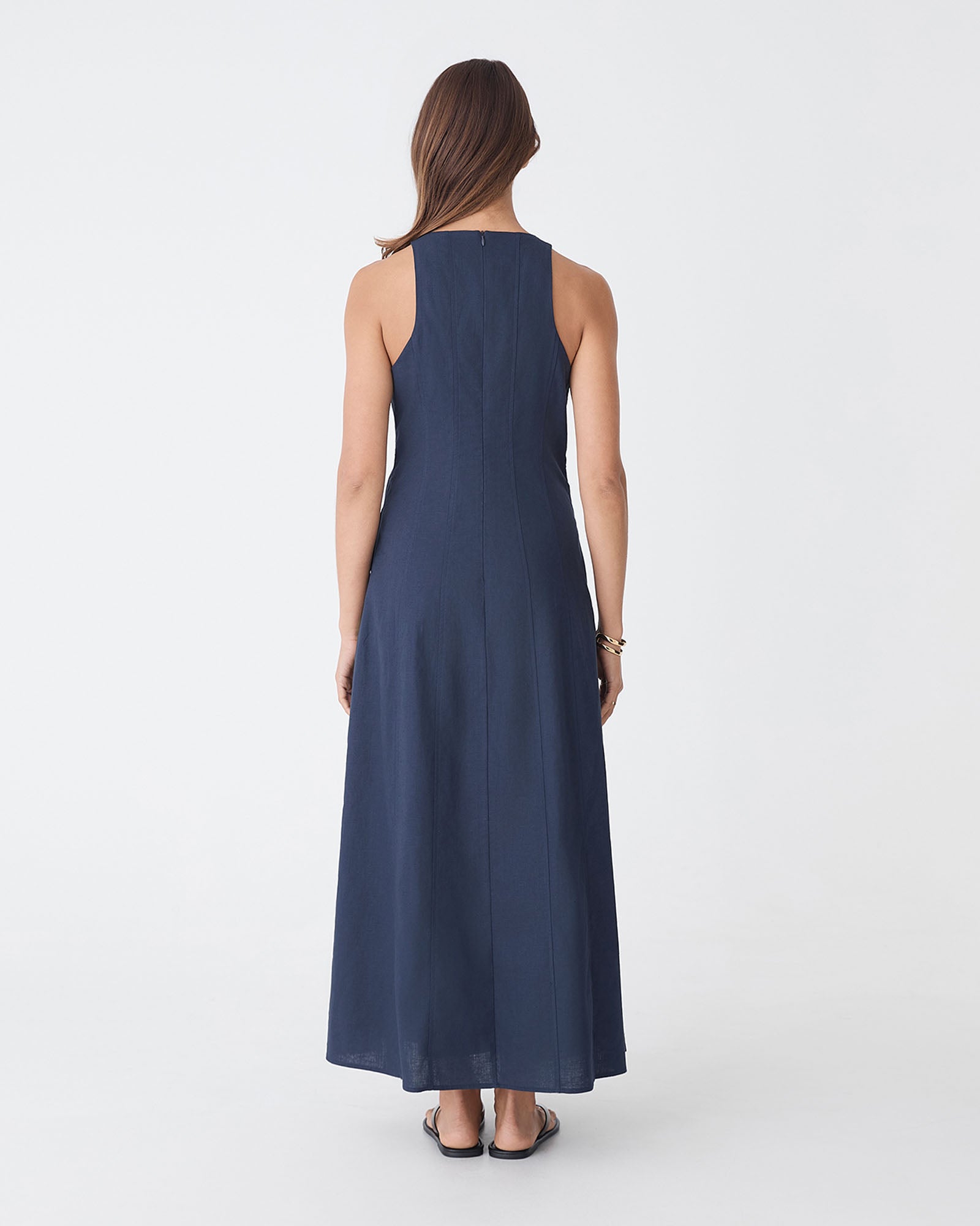 Tory Linen Blend Panel Dress