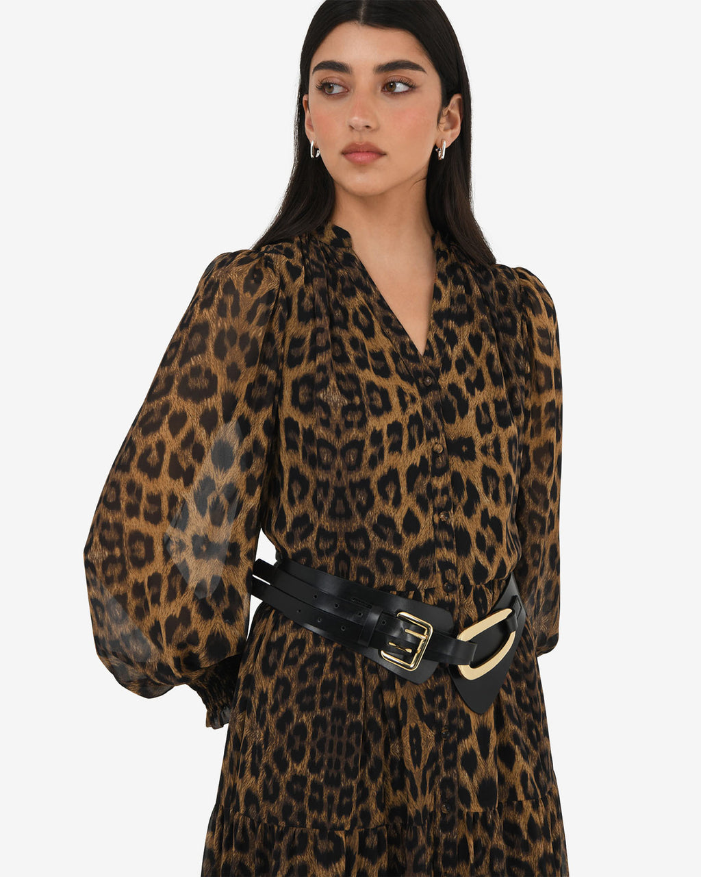 Shakira V-Neck Button Dress