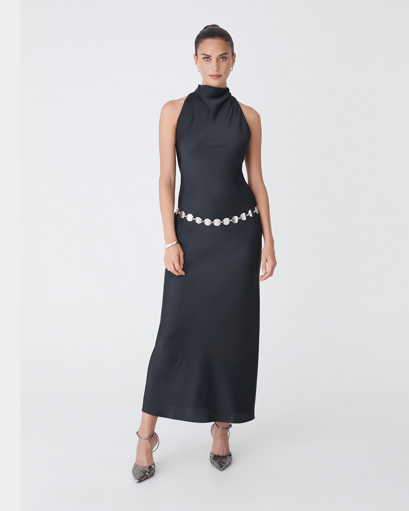 Delilah Bias Satin Dress