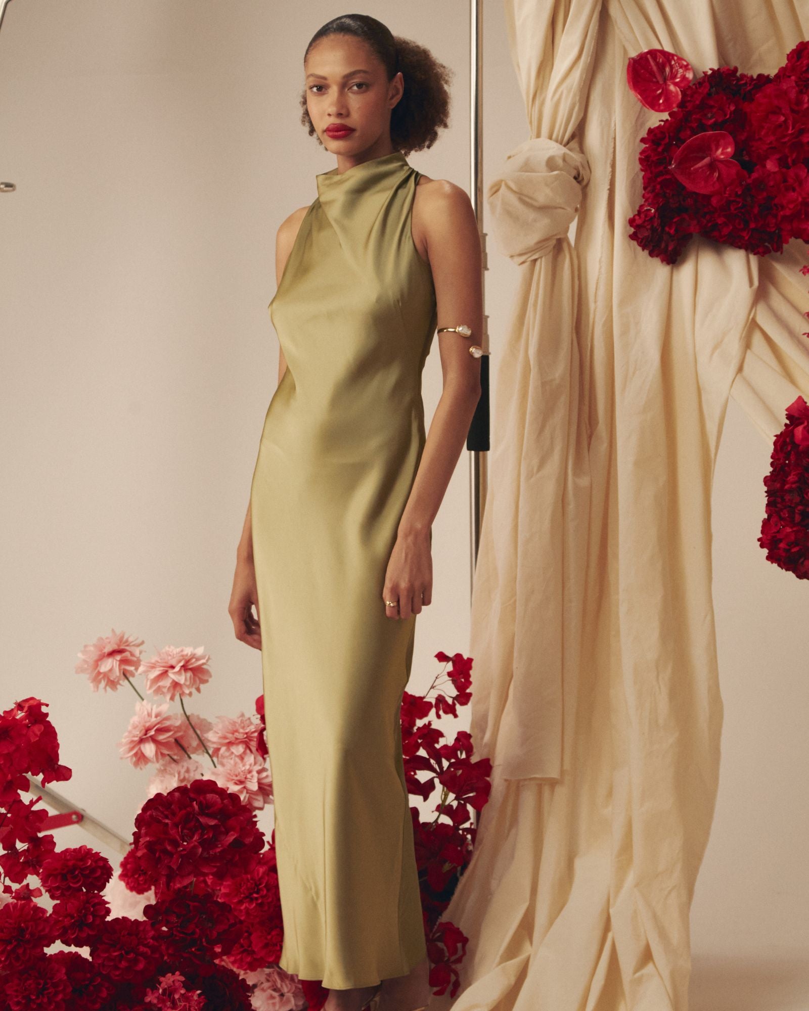 Delilah Bias Satin Dress