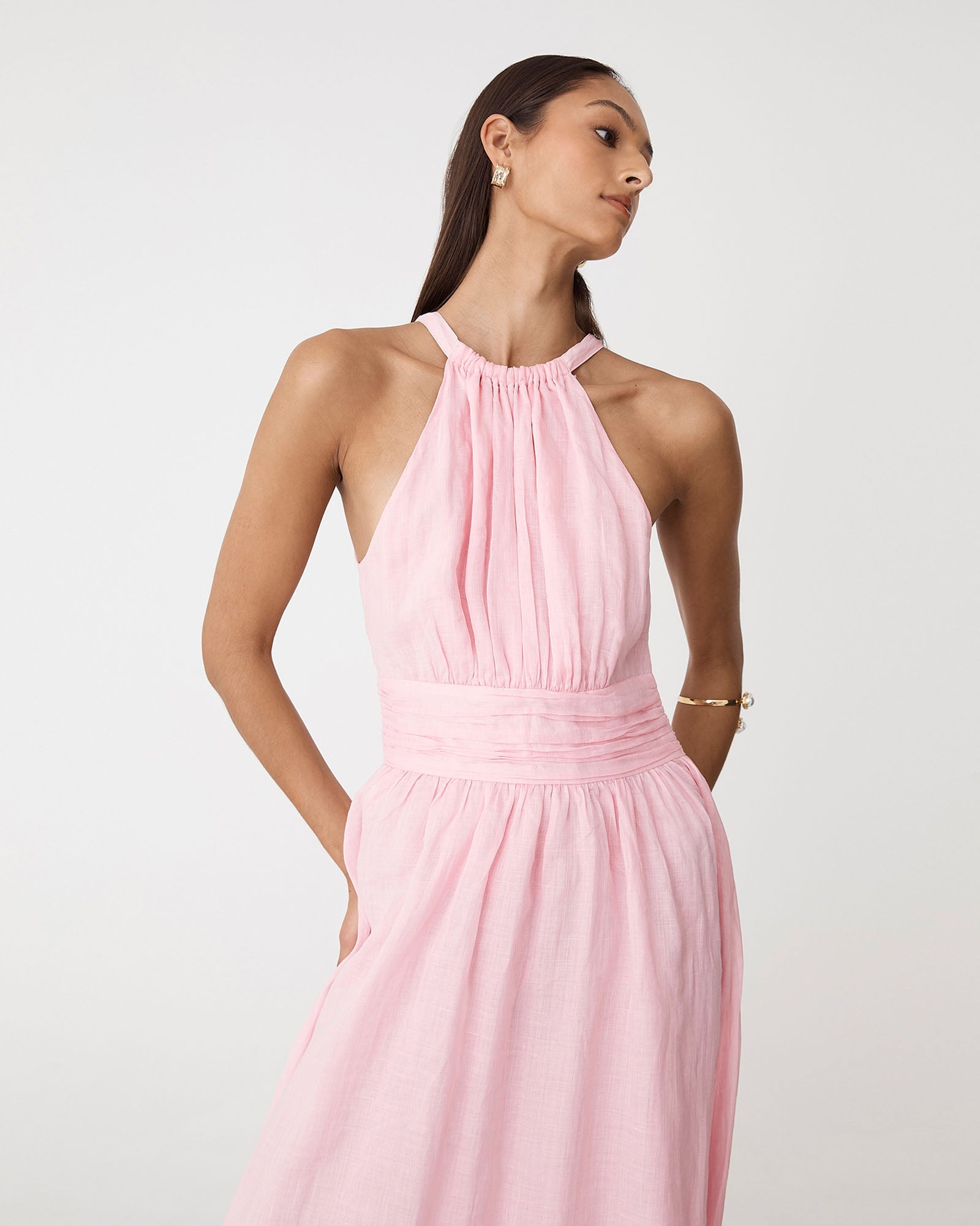 Miami Gathered Neck Hemp Dress