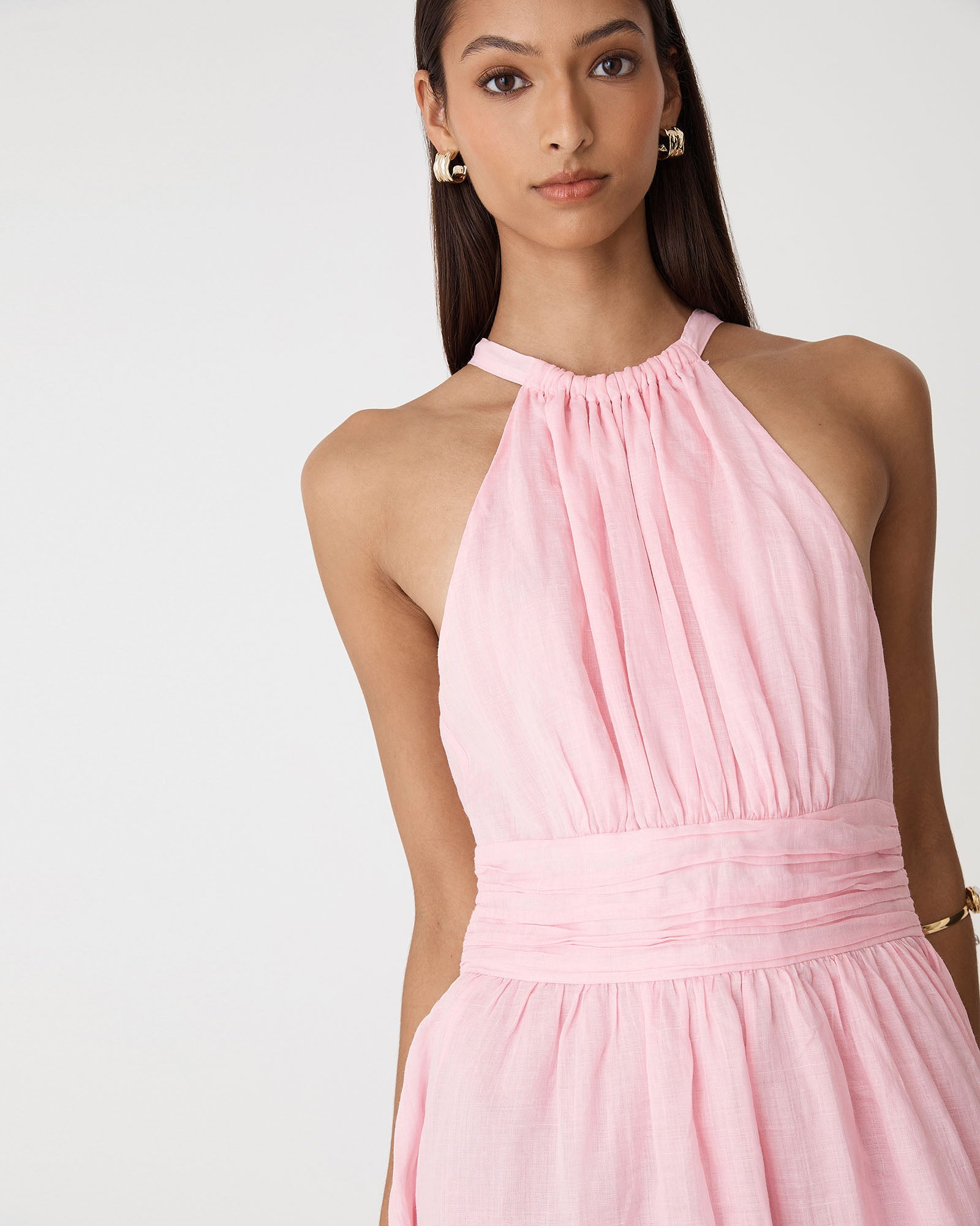 Miami Gathered Neck Hemp Dress