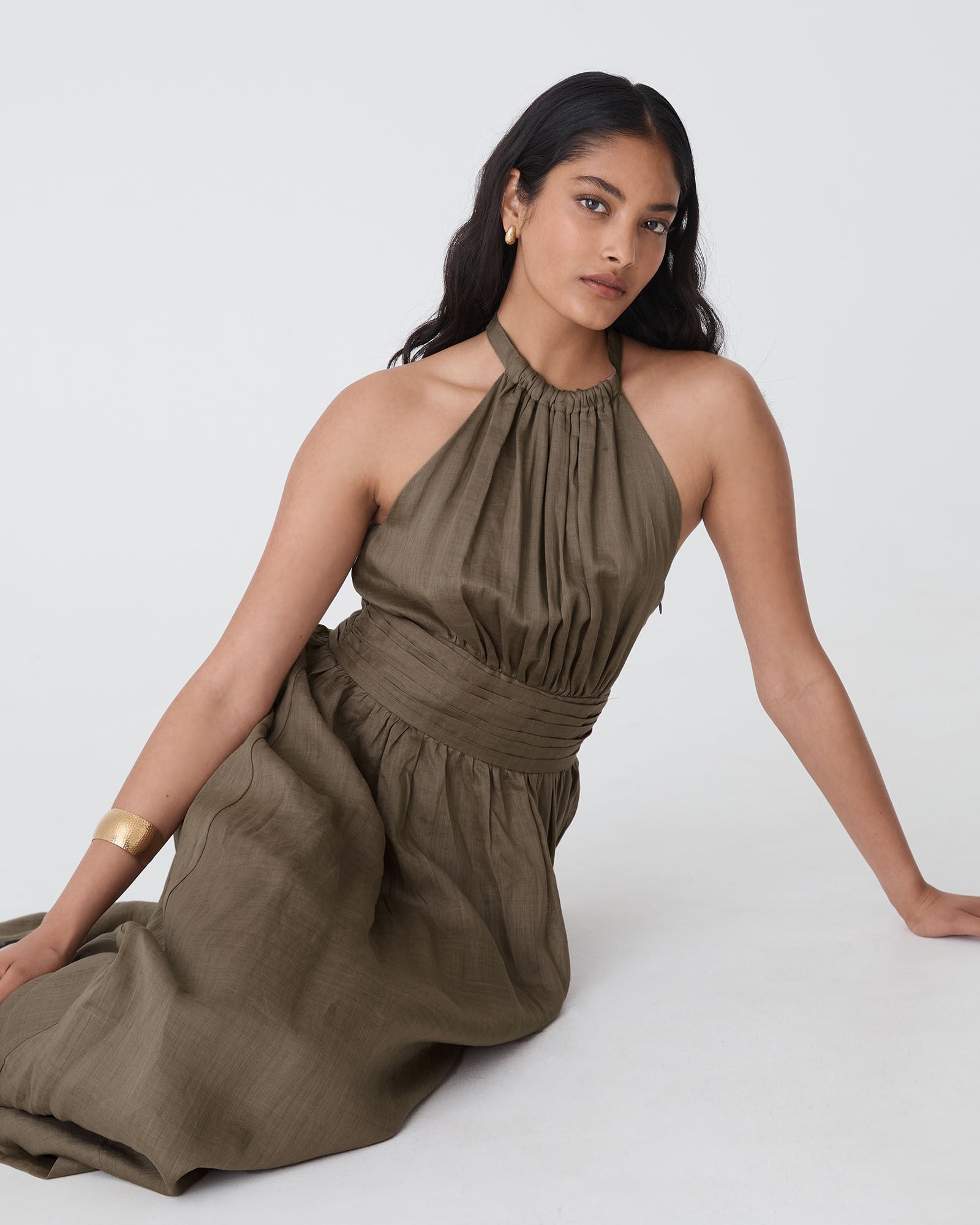 Miami Gathered Neck Hemp Dress