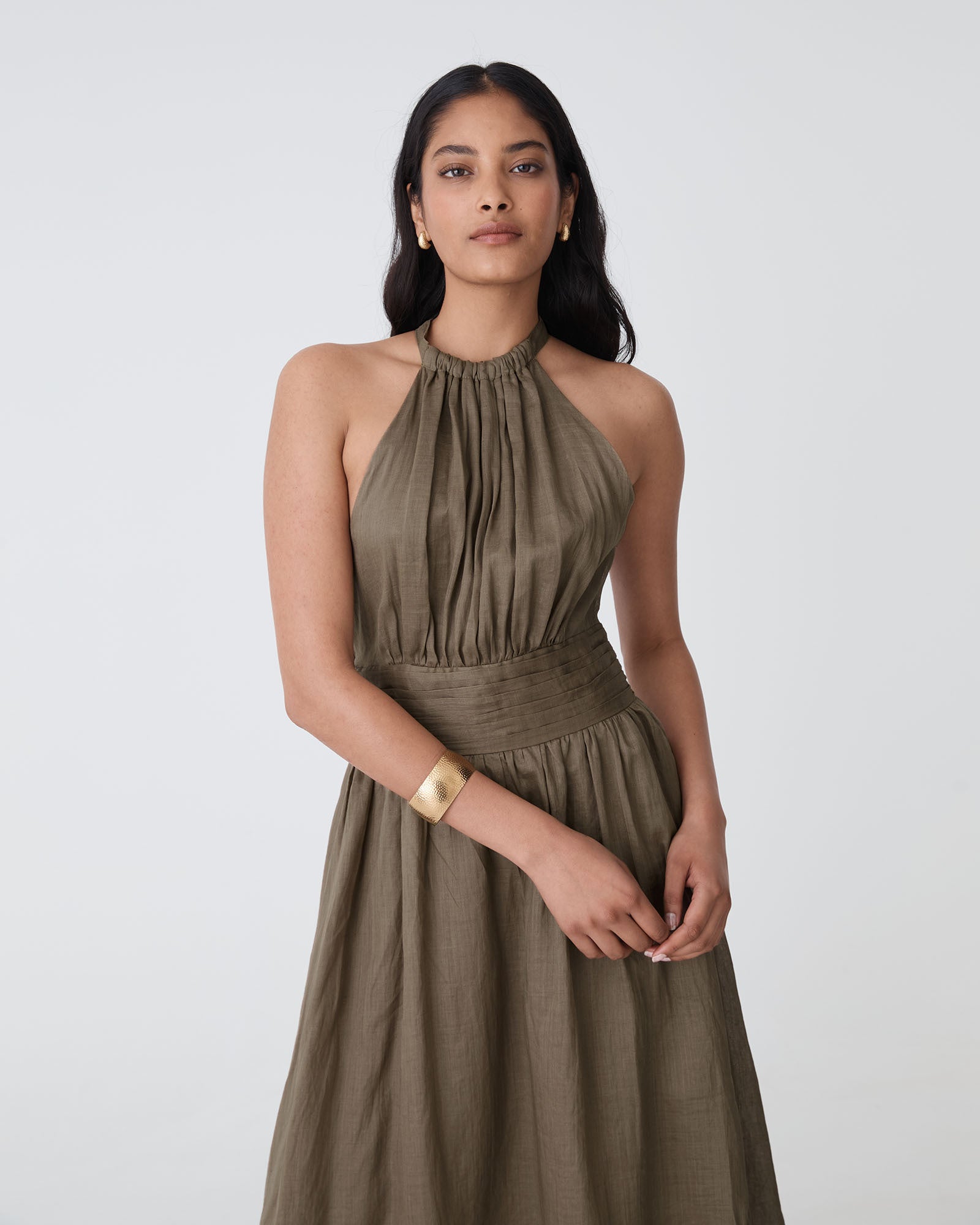 Miami Gathered Neck Hemp Dress