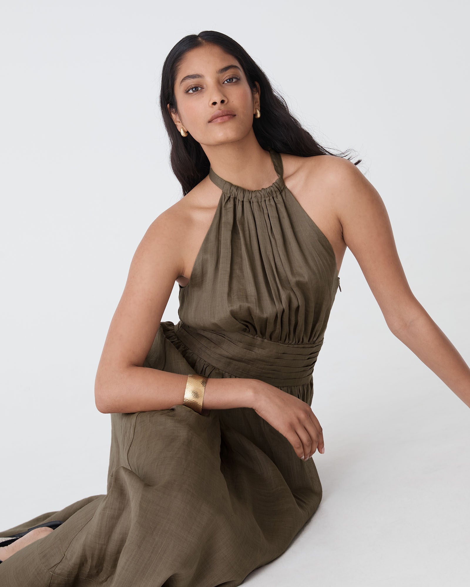 Miami Gathered Neck Hemp Dress