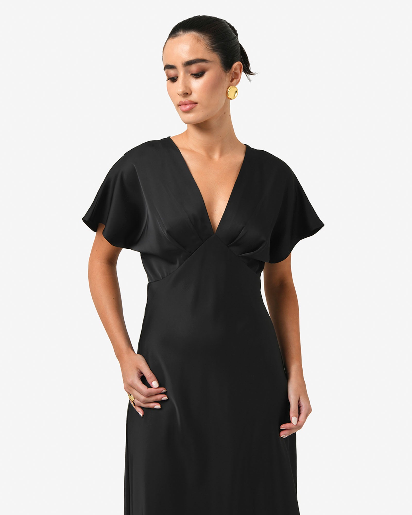 Catalina V-Neck Satin Dress