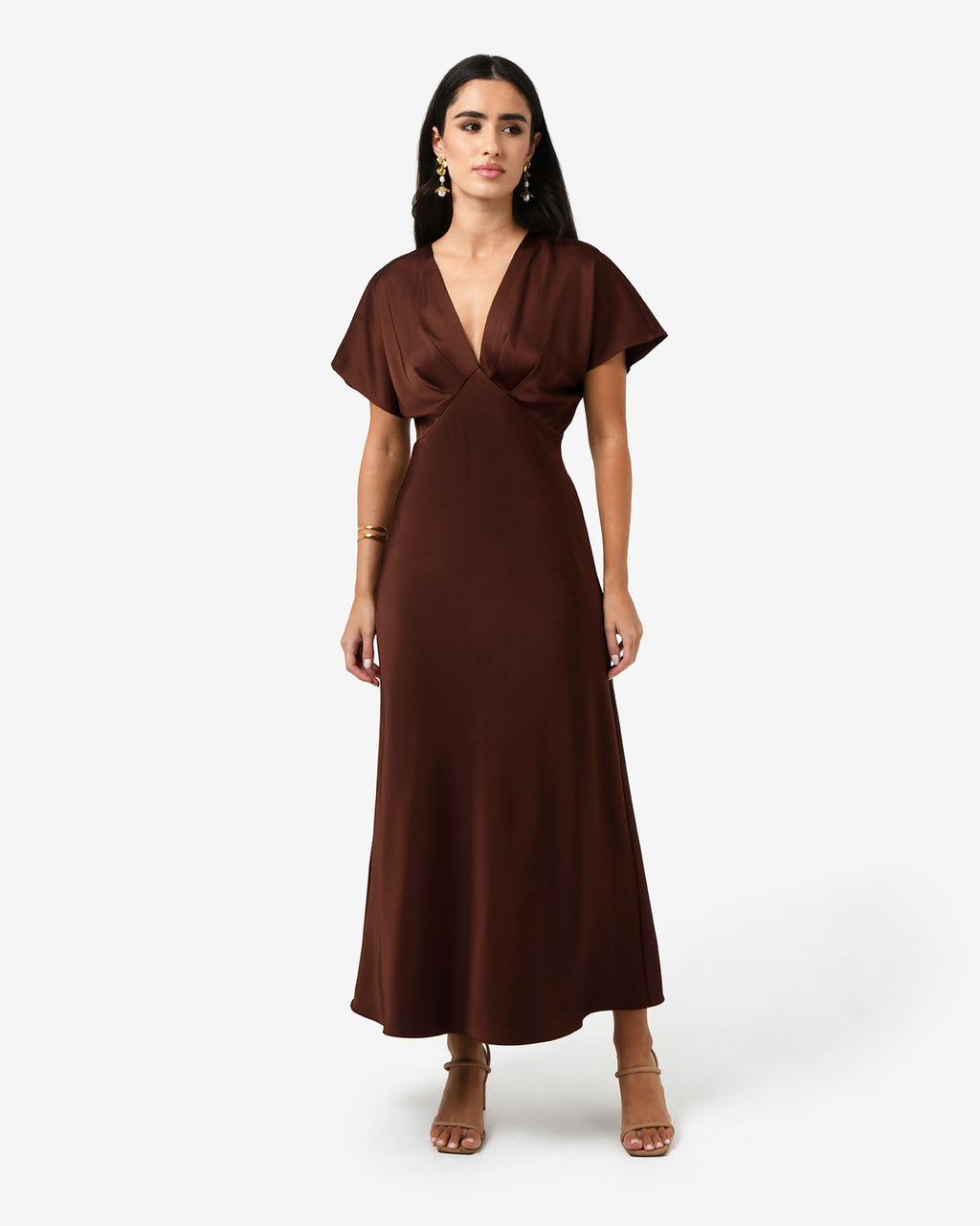 Catalina V-Neck Satin Dress