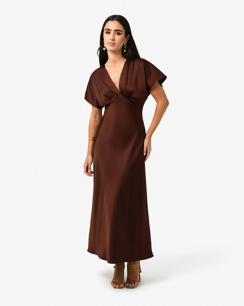 Catalina V-Neck Satin Dress