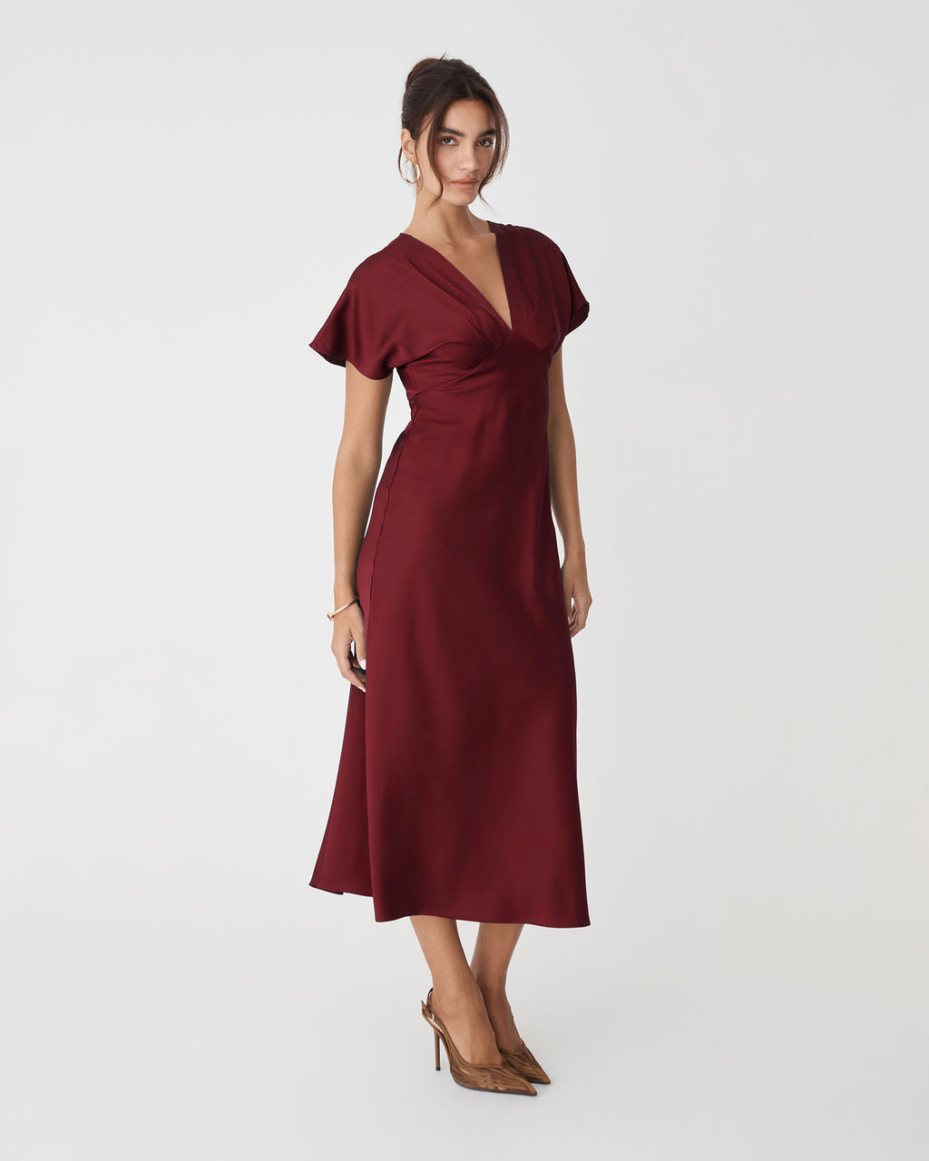 Catalina V-Neck Satin Dress