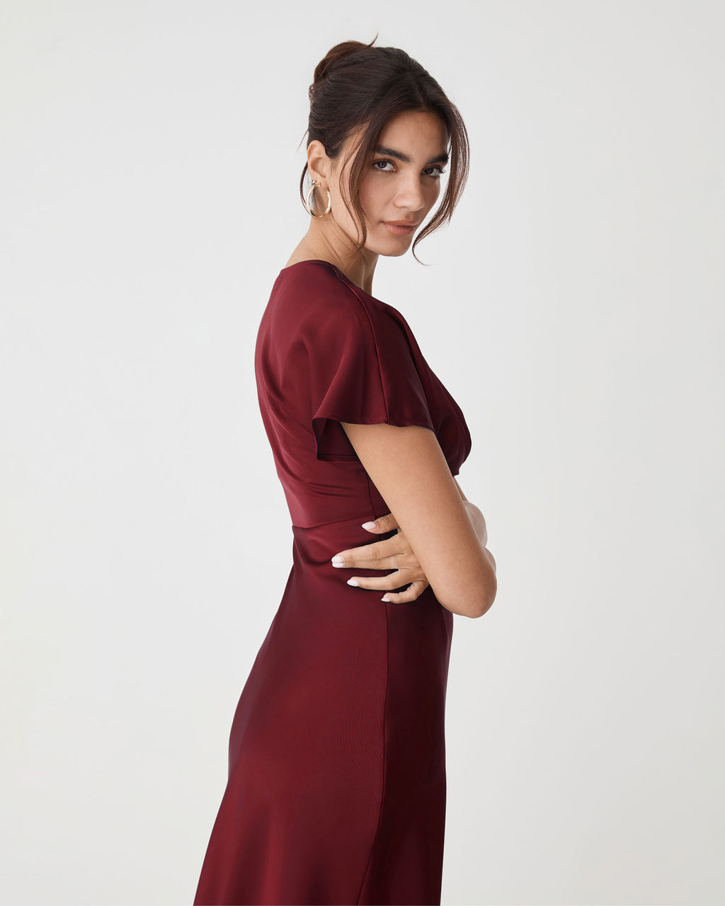 Catalina V-Neck Satin Dress