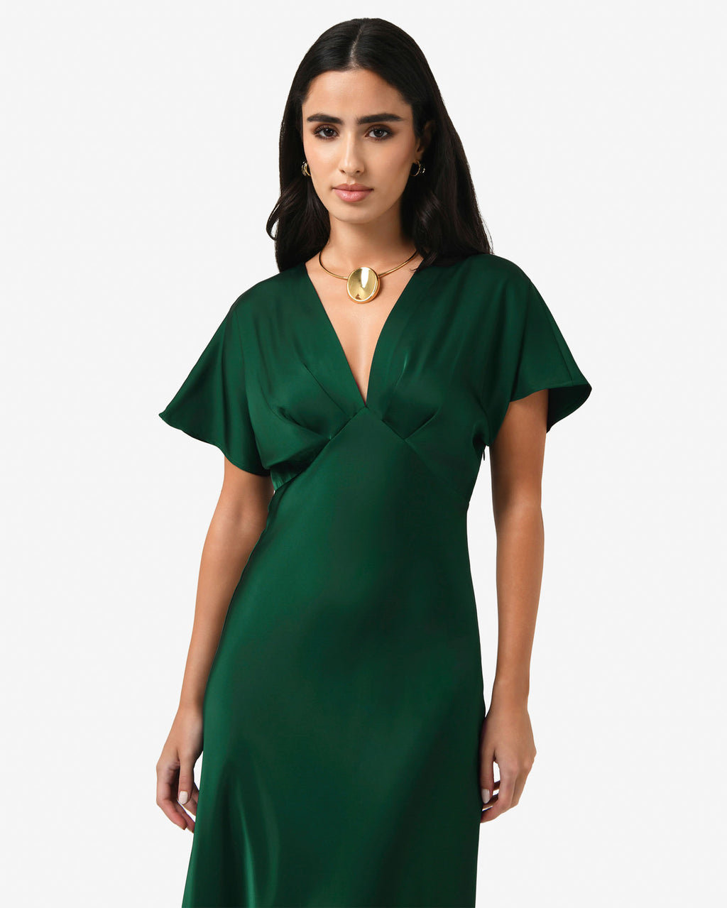 Catalina V-Neck Satin Dress