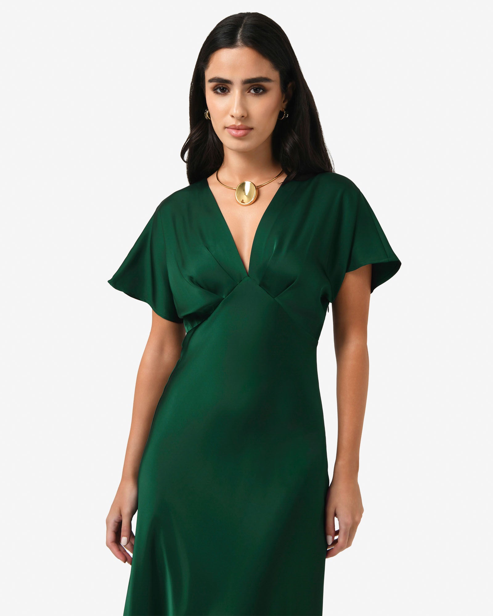 Catalina V-Neck Satin Dress