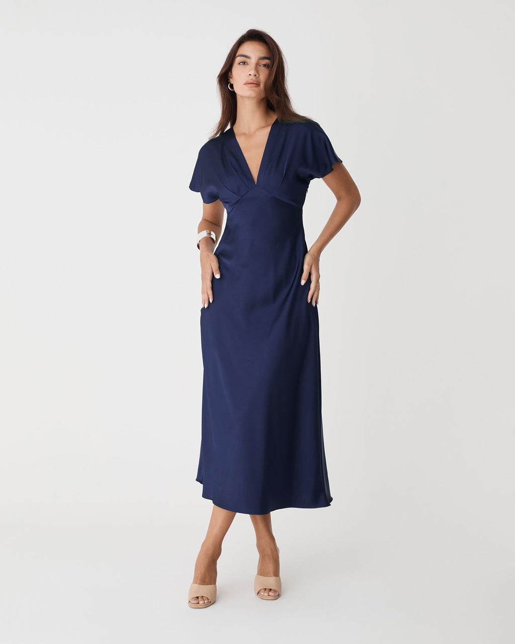 Catalina V-Neck Satin Dress